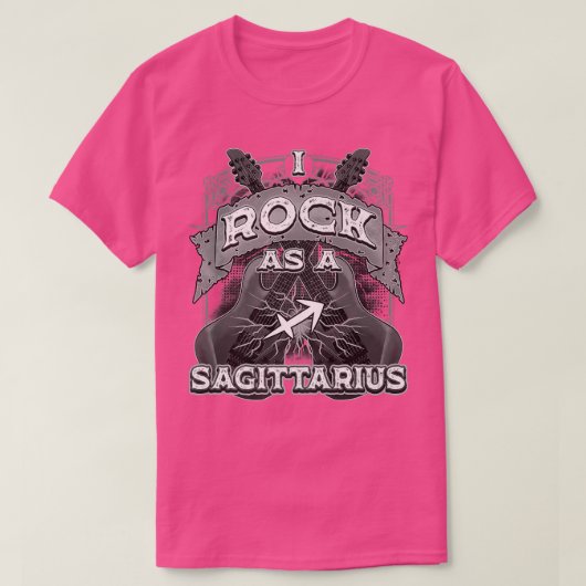 Sagittarius Guitar I Rock as a Sagittarius Zodiac T-shirt (Design voorkant)