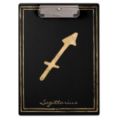 Sagittarius hammered goud gestileerde astrologie klembord (Voorkant)