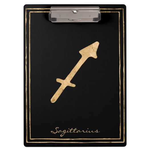 Sagittarius hammered goud gestileerde astrologie klembord (Voorkant)