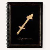 Sagittarius hammered goud gestileerde astrologie n notitieboek (Voorkant)