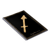 Sagittarius hammered goud gestileerde astrologie notitieboek (Rechterzijde)