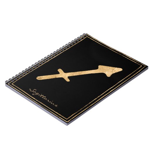 Sagittarius hammered goud gestileerde astrologie notitieboek (Linkerzijde)