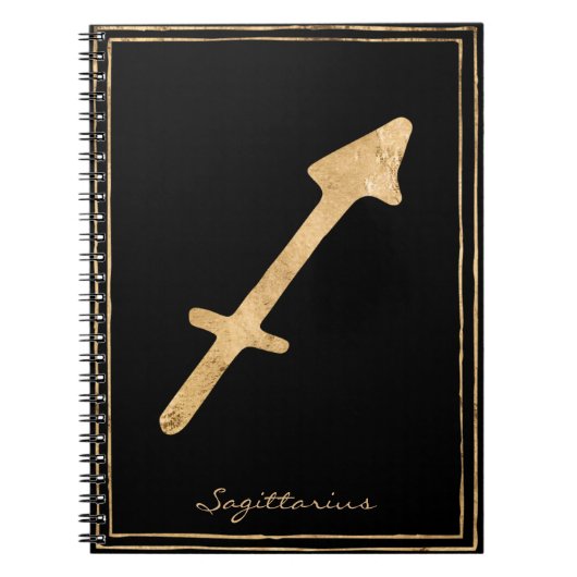Sagittarius hammered goud gestileerde astrologie notitieboek (Voorkant)