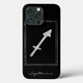 Sagittarius hammered Silver astrology star zodiac Case-Mate iPhone Case (Achterkant)