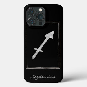 Sagittarius hammered Silver astrology star zodiac Case-Mate iPhone Case
