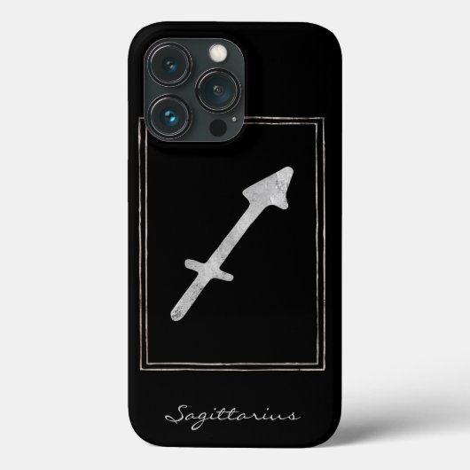Sagittarius hammered Silver astrology star zodiac Case-Mate iPhone Case (Achterkant)