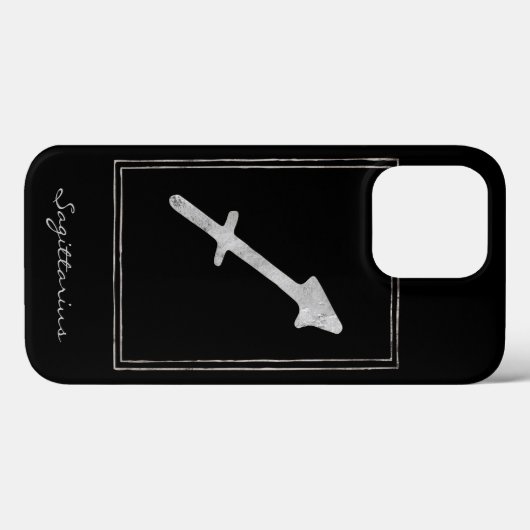 Sagittarius hammered Silver astrology star zodiac Case-Mate iPhone Case (Achterkant (horizontaal))