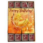 Sagittarius - Happy Birthday Medium Gift Bag Medium Cadeauzakje (Voorkant)