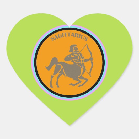 Sagittarius Heart Sticker (Voorkant)