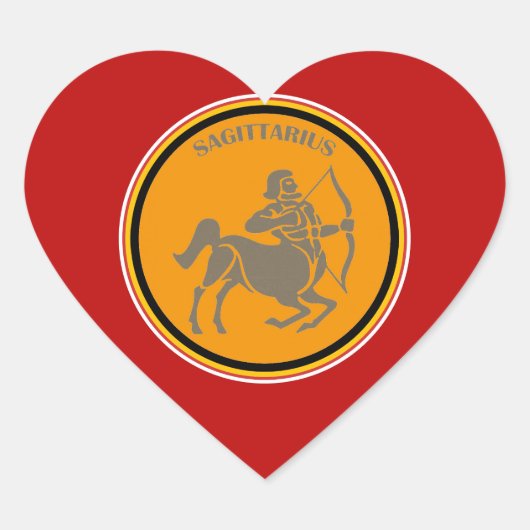 Sagittarius Heart Sticker (Voorkant)