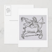 Sagittarius (het Centrum) een illustratie van het Briefkaart (Voorkant / Achterkant)