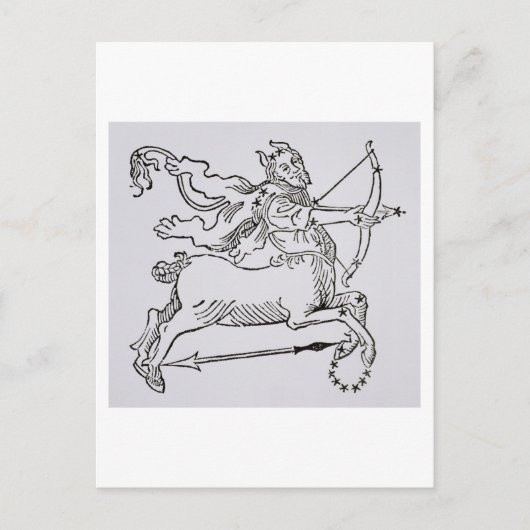 Sagittarius (het Centrum) een illustratie van het Briefkaart (Voorkant)