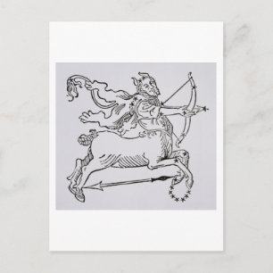 Sagittarius (het Centrum) een illustratie van het Briefkaart