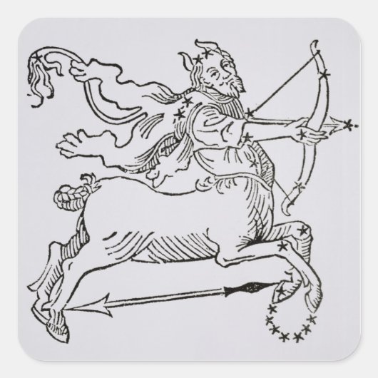 Sagittarius (het Centrum) een illustratie van het Vierkante Sticker (Voorkant)