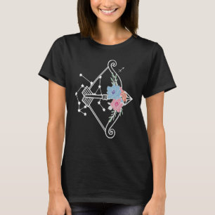 Sagittarius Hippie Zodiac Flowers Peace Love Uni T-shirt