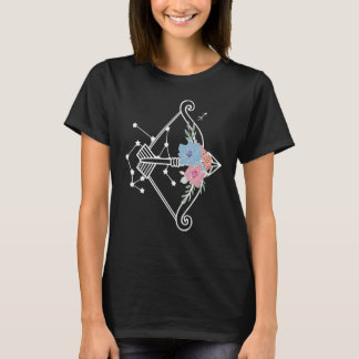 Sagittarius Hippie Zodiac Flowers Peace Love Uni T-shirt