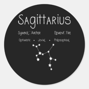 Sagittarius Horoscope Astrology Star Sign Birthday Ronde Sticker