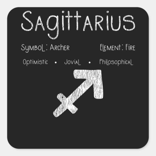 Sagittarius Horoscope Astrology Star Sign Birthday Vierkante Sticker (Voorkant)