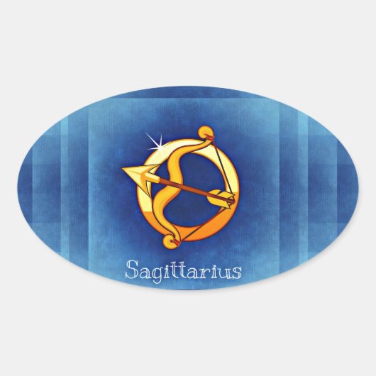 sagittarius horoscope ovale sticker (Voorkant)