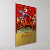 Sagittarius Horoscope Zodiac Medieval Art 18"x24" Folie Afdrukken (Laagn)