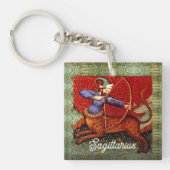 Sagittarius Horoscope Zodiac Medieval Art Acryl Sleutelhanger (voorkant)