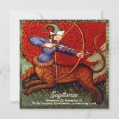 Sagittarius Horoscope Zodiac Medieval Art Birthday Kaart (Voorkant)