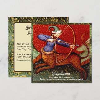 Sagittarius Horoscope Zodiac Medieval Art Birthday Kaart