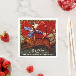 Sagittarius Horoscope Zodiac Medieval Art Birthday Servet