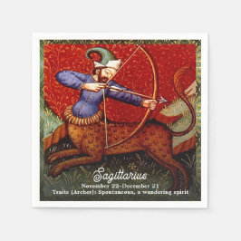 Sagittarius Horoscope Zodiac Medieval Art Birthday Servet
