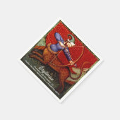 Sagittarius Horoscope Zodiac Medieval Art Birthday Servet (Hoek)