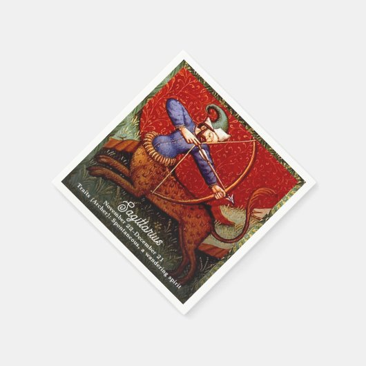 Sagittarius Horoscope Zodiac Medieval Art Birthday Servet (Hoek)