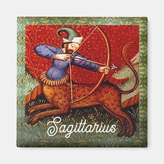Sagittarius Horoscope Zodiac Medieval Art Kitchen Magneet (Voorkant)