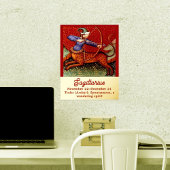 Sagittarius Horoscope Zodiac Medieval Artwork 5x7 Folie Afdrukken