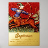 Sagittarius Horoscope Zodiac Medieval Artwork 5x7 Folie Afdrukken (Voorkant)