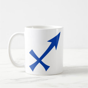Sagittarius in blauw koffiemok