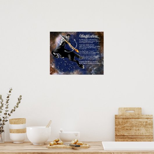 Sagittarius Kenmerken Poster (Keuken)