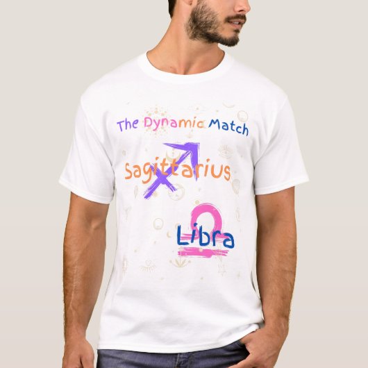 Sagittarius Libra Couple Zodiac T-Shirt (Voorkant)