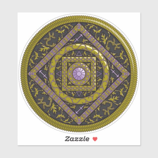 Sagittarius Mandala Contour Sticker (Vel)