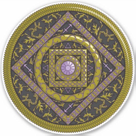 Sagittarius Mandala Contour Sticker (Voorkant)