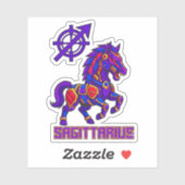 Sagittarius Mecha Stallion Warrior Art Sticker (Vel)