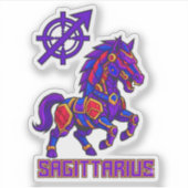 Sagittarius Mecha Stallion Warrior Art Sticker (Voorkant)
