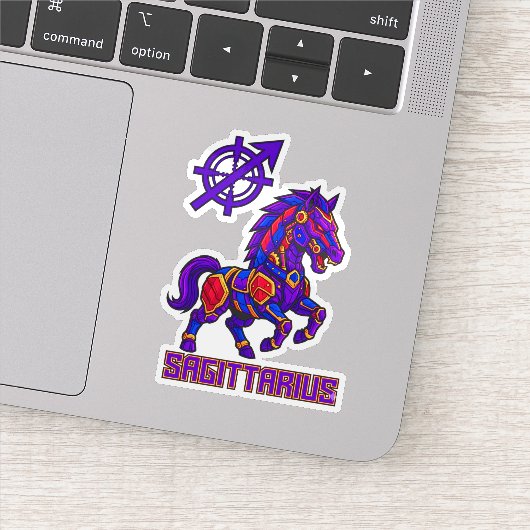 Sagittarius Mecha Stallion Warrior Art Sticker (Detail)
