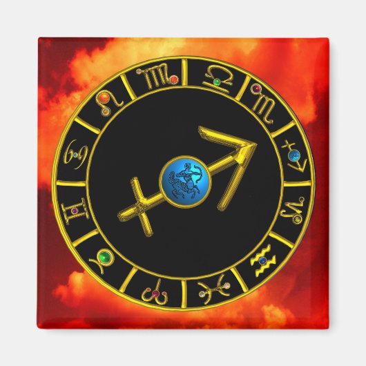 SAGITTARIUS MET ZODIACALE SIGNALEN MAGNEET (Voorkant)