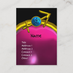 SAGITTARIUS MONOGRAM roze amethist blauw zwart Visitekaartje