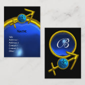 SAGITTARIUS MONOGRAM sapphire blue yellow Visitekaartje (Voorkant / Achterkant)