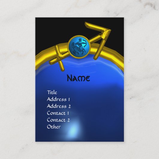 SAGITTARIUS MONOGRAM sapphire blue yellow Visitekaartje (Voorkant)