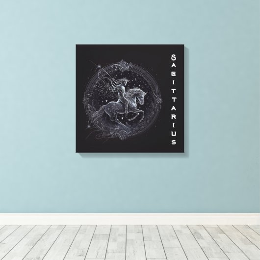 Sagittarius-november 22-december 21 canvas afdruk (Insitu (Houten vloer))