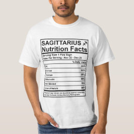 Sagittarius Nutrition Facts - #SaveTheWorldTribe T-shirt