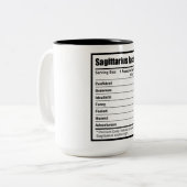 Sagittarius Nutrition Facts Tweekleurige Koffiemok (Voorkant links)
