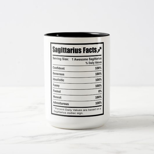 Sagittarius Nutrition Facts Tweekleurige Koffiemok (Center)